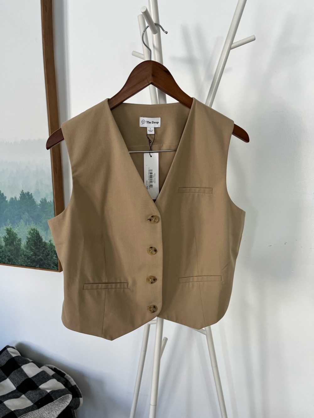 The Drop Women's Tan Tailored Vest